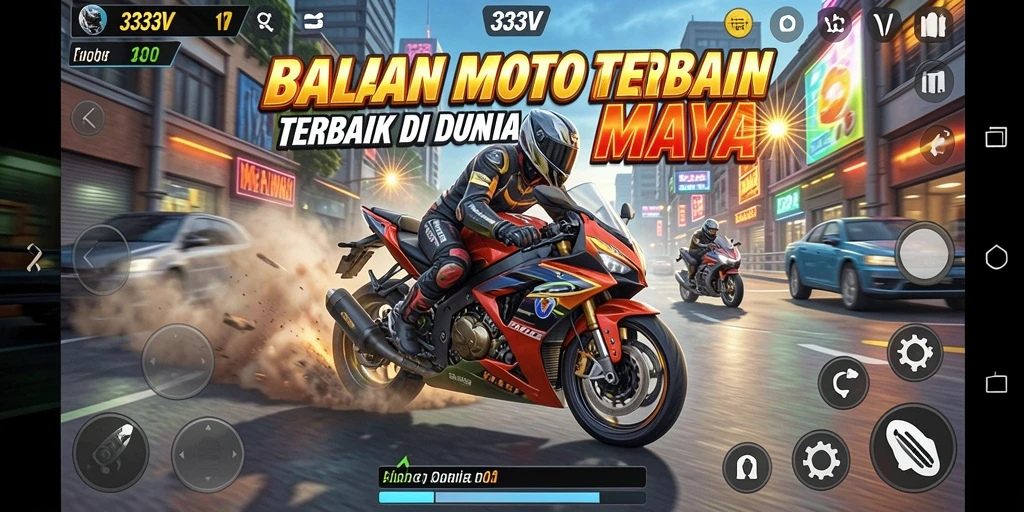 Gameplay seru di 333V dengan lintasan balap yang menantang.