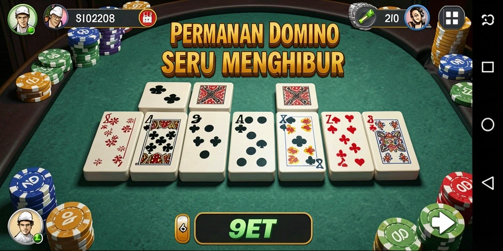 Tampilan gameplay Domino di 9ET yang seru dan interaktif.