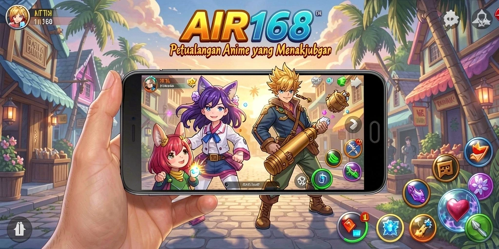 Screenshot AIR168 menampilkan karakter Anime dalam aksi pertarungan yang mendebarkan.