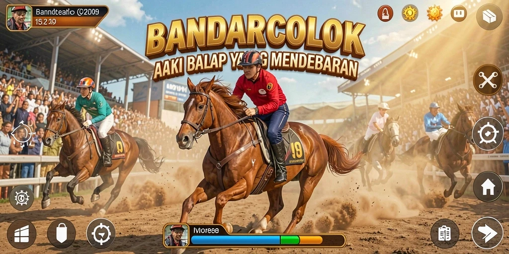 Screenshot gameplay BANDARCOLOK menampilkan adu balap yang seru dan mendebarkan.