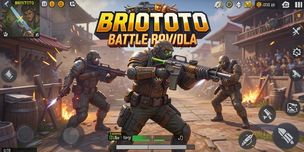 Tangkapan layar mendalam dari gameplay Battle Royale di BRIOTOTO.