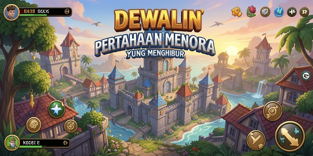Screenshot gameplay DEWALIN menampilkan aksi Tower Defense yang seru.