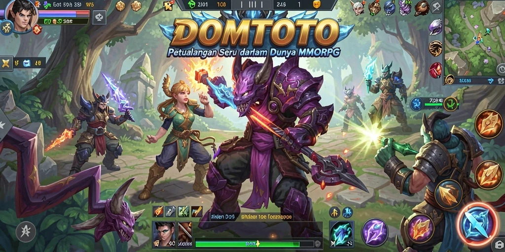 Screenshot dari gameplay DOMTOTO yang menampilkan aksi seru dalam MMORPG.