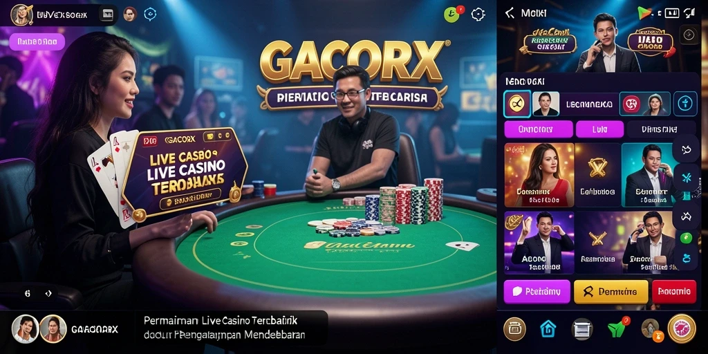 Tampilan gameplay Live Casino GACORX yang seru dan interaktif.