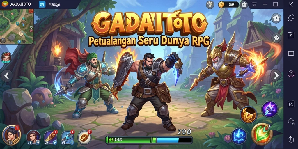 Tangkapan layar GADAITOTO menampilkan aksi pertempuran yang menegangkan dan grafis yang indah.