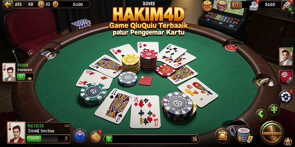 Tampilan menarik dari gameplay QiuQiu di HAKIM4D.