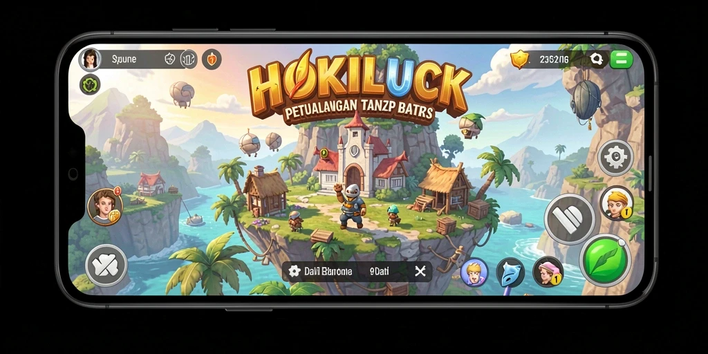 Tampilan gameplay HOKILUCK dengan eksplorasi dunia terbuka yang penuh petualangan.
