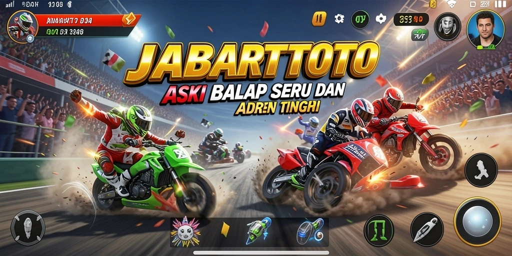 Tampilan gameplay balap JABARTOTO yang mendebarkan dan penuh aksi.