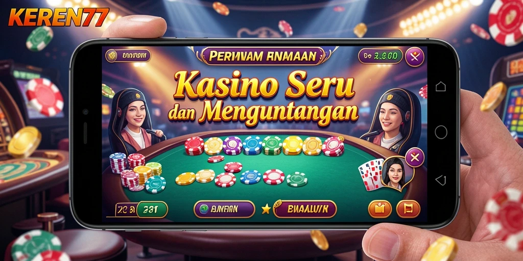 Tampilan gameplay menarik dari KEREN77, pengalaman Kasino yang seru.