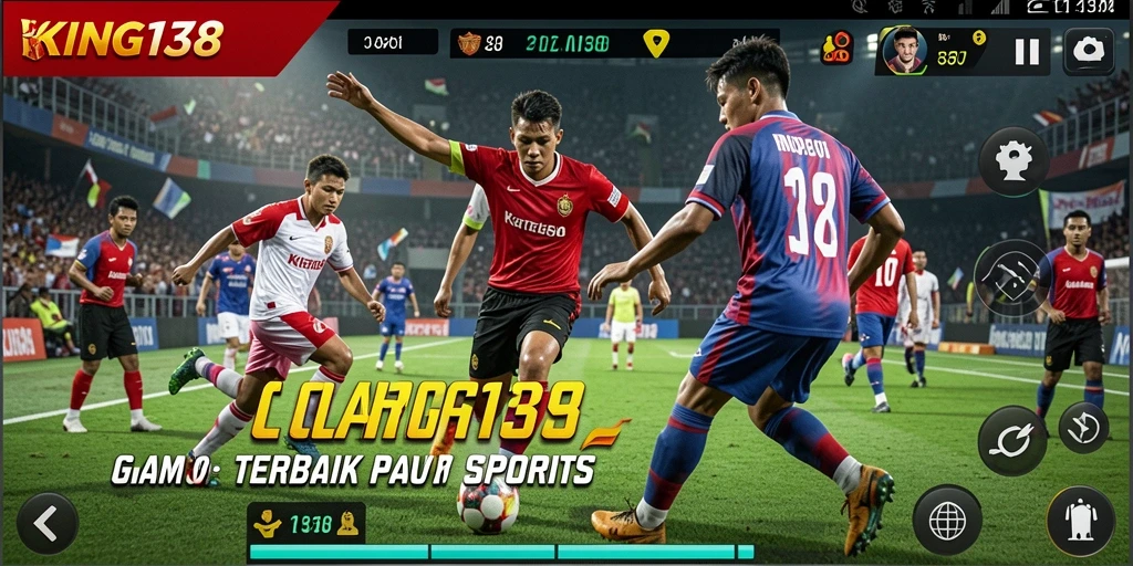 Screenshot gameplay KING138 menampilkan aksi olahraga yang intens.