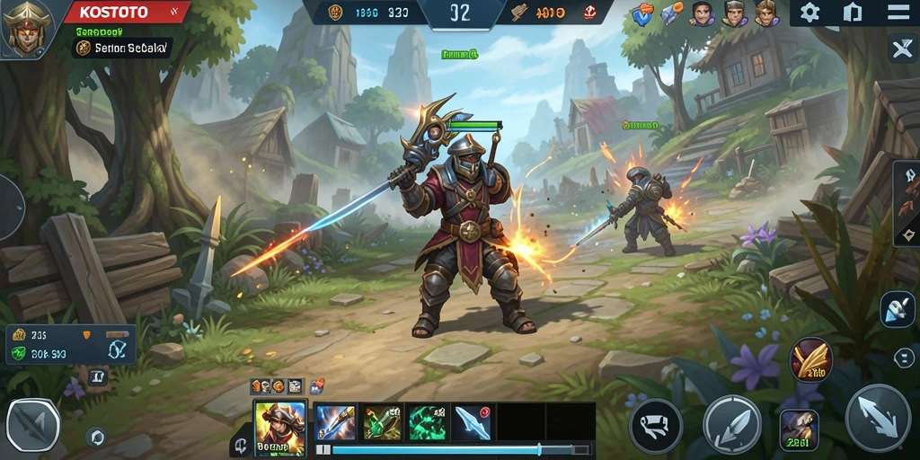 Tampilan gameplay KOSTOTO yang memukau dan strategis.