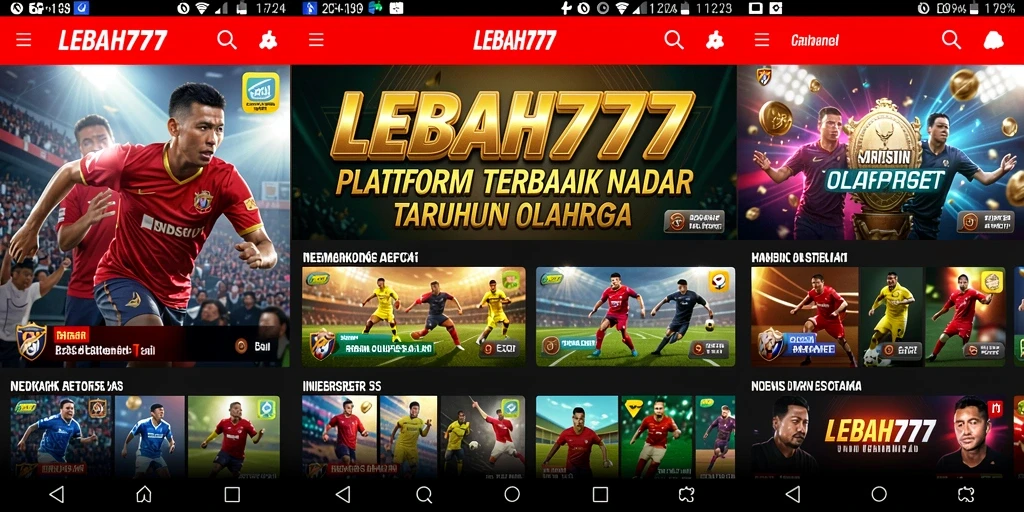 Tampilan antarmuka utama LEBAH777 dengan pilihan taruhan olahraga.
