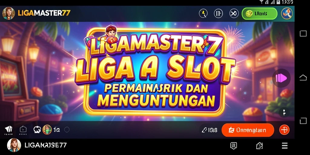 Tampilan gameplay seru LIGAMASTER77 yang menarik dan penuh warna.