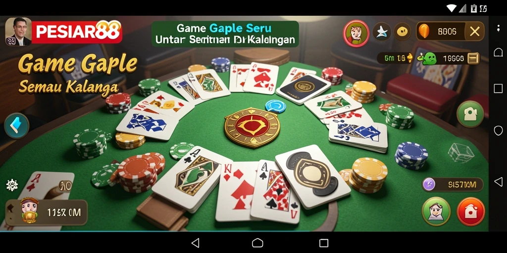 Screenshot PESIAR88 menampilkan gameplay Gaple yang menarik.
