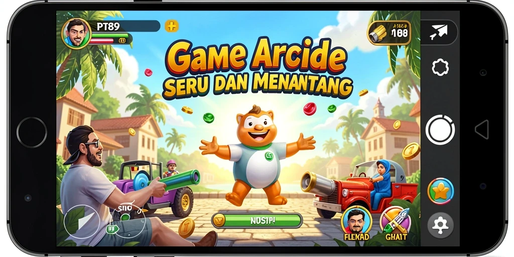 Screenshot gameplay PT89 yang menunjukkan aksi seru di game arcade.