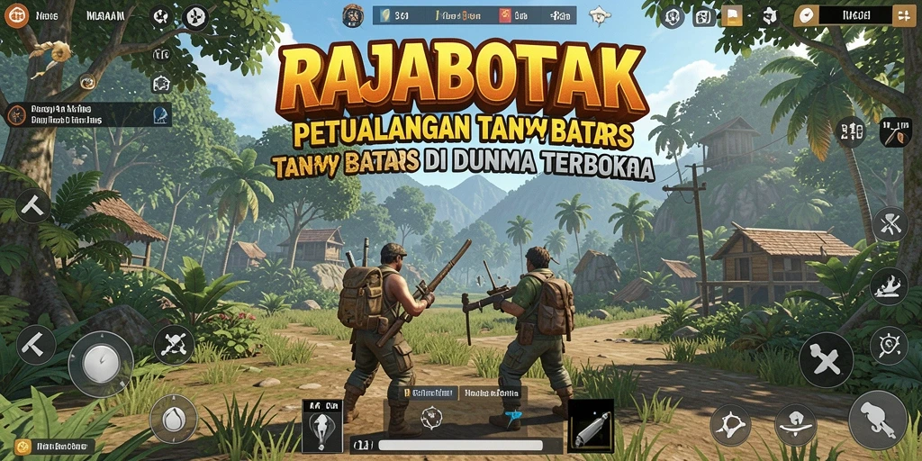 Tampilan gameplay RAJABOTAK yang menakjubkan di dunia terbuka.