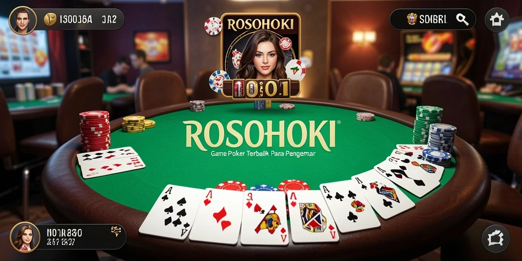 Tampilan permainan Poker yang mengasyikkan dalam ROSOHOKI.