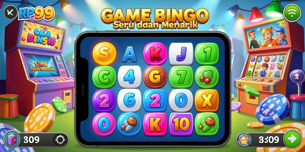 Screenshot gameplay utama dari RP99 menampilkan momen seru permainan Bingo.