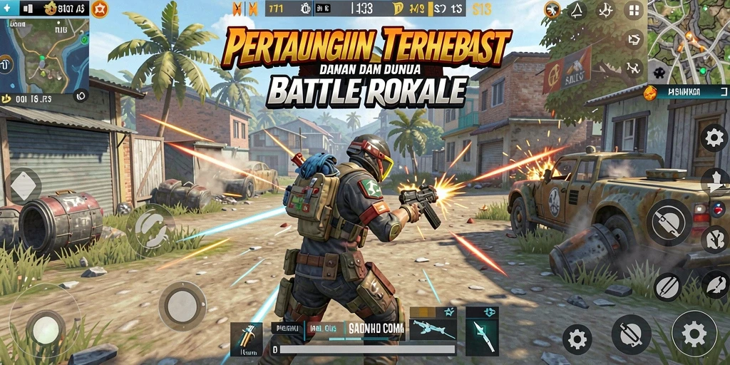 Tangkapan layar S13 yang menunjukkan aksi seru di pertarungan Battle Royale.
