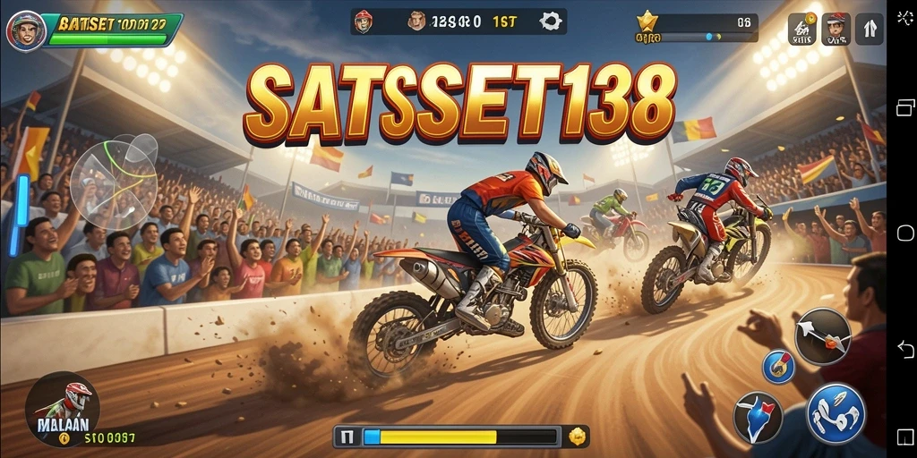 Tampilan gameplay SATSET138 dengan aksi balapan yang mendebarkan.