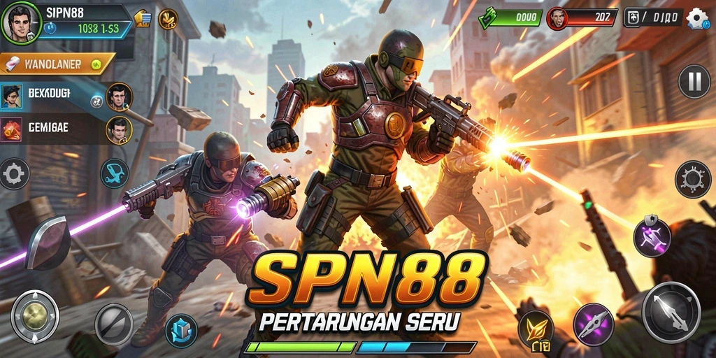 Tangkapan layar menampilkan aksi pertarungan mendebarkan di SPN88.