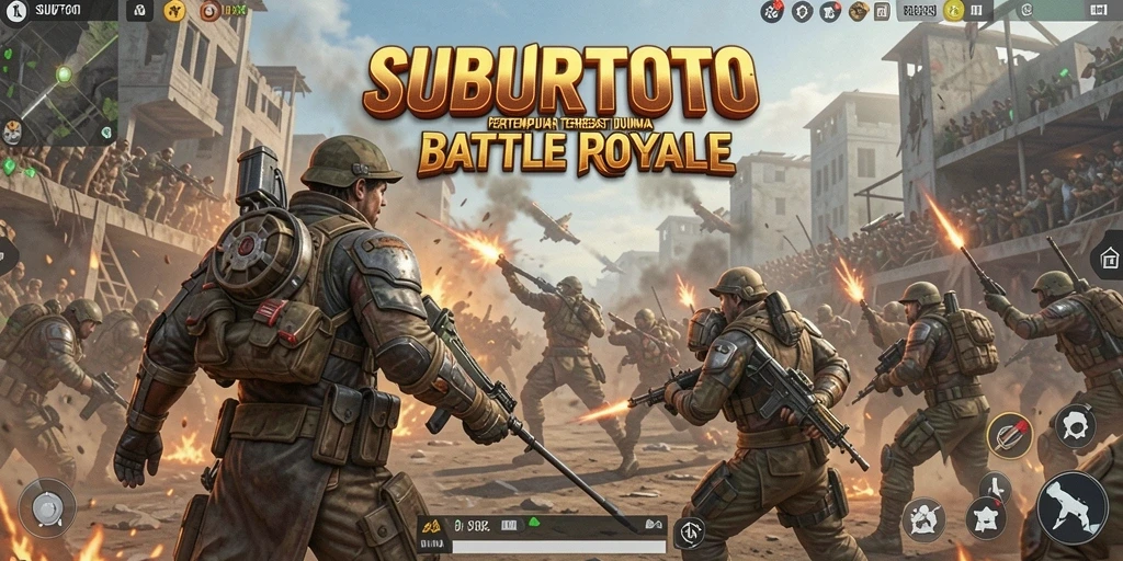 Tampilan gameplay seru dan intens dari SUBURTOTO dalam pertempuran Battle Royale.