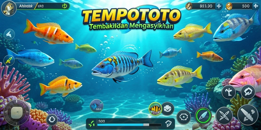 Tampilan gameplay Tembak Ikan yang seru dan penuh aksi.