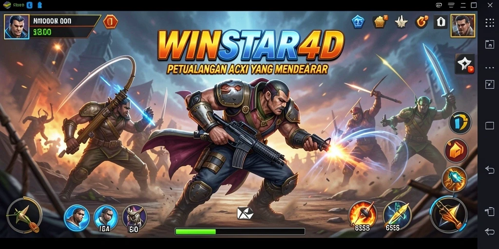 Tangkapan layar gameplay aksi yang mendebarkan dari WINSTAR4D.