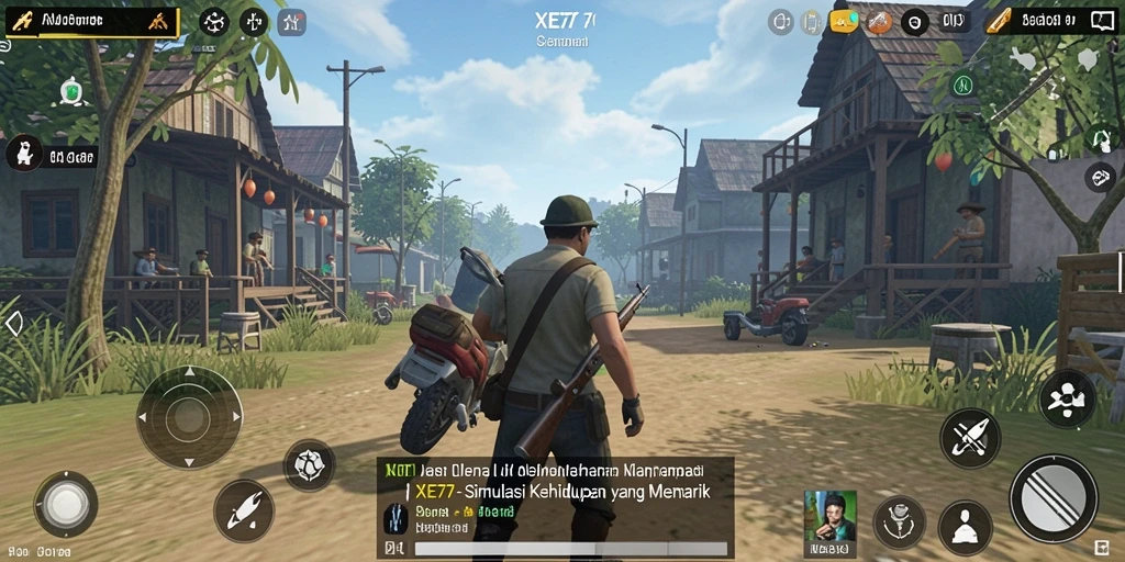 Tampilan gameplay XE77 yang realistis dan interaktif.